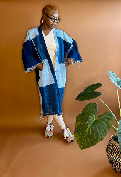 FOLA | Denim Patchwork Kimono