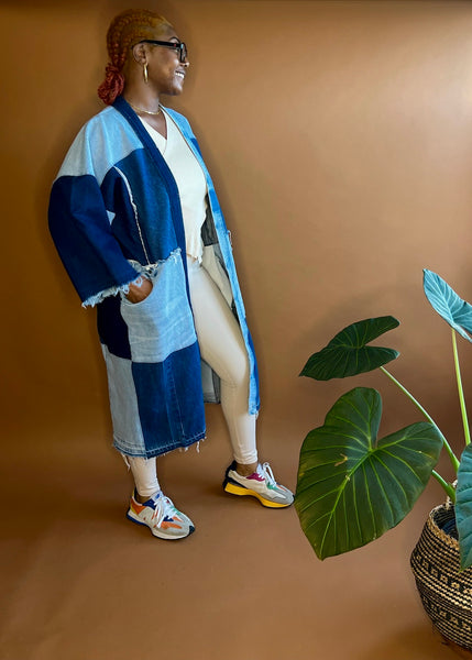 FOLA | Denim Patchwork Kimono